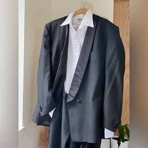 Vintage Vito Rufolo Designer Black Merlino Wool Tuxedo Made in Italy XXL